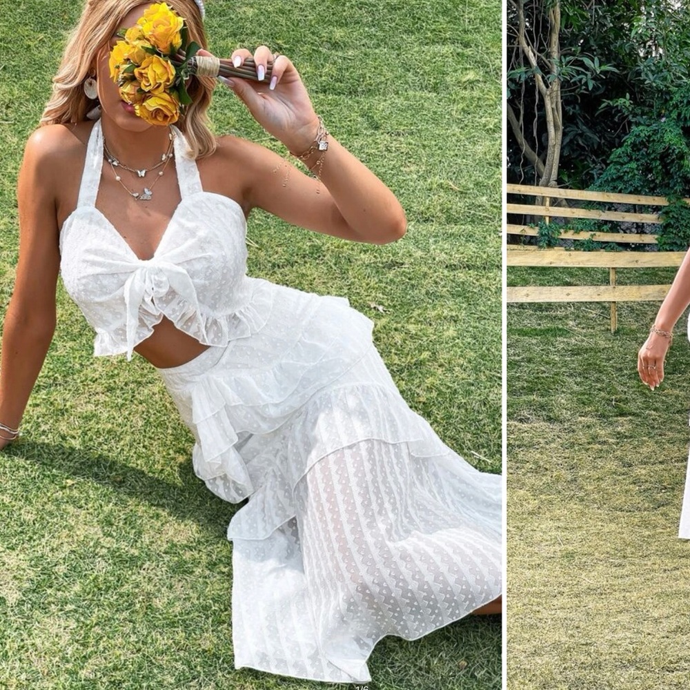 SHEIN White Two Piece Set